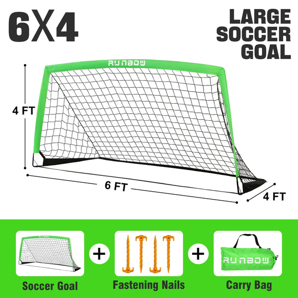 RUNBOW Portable Kids Soccer Goal Net with Carry Bag