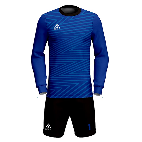 Summa Drive New Design Polyester Quick-dry Fabric Long Sleeve Soccer Uniform Blue/Black