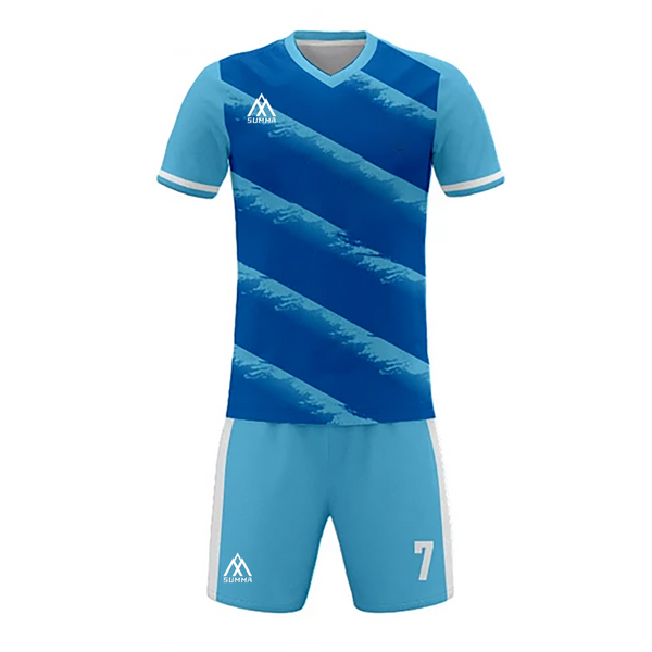 Summa Drive Polyester Mesh Material Sublimation Soccer Jersey Uniform Blue/Light Blue