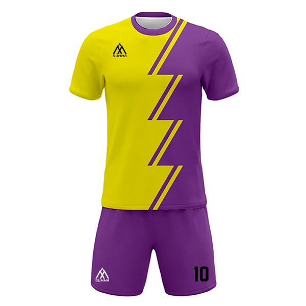 Summa Drive New Design Sublimation Printing Soccer Jersey Uniform Soccer Kits Yellow/Violet