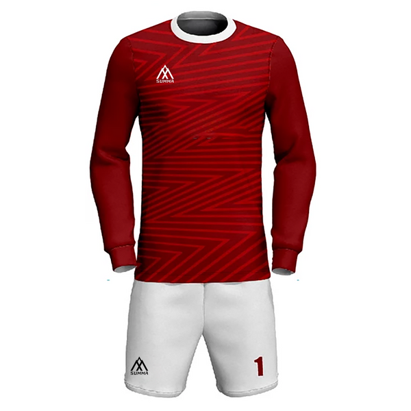 Summa Drive New Design Polyester Quick-dry Fabric Long Sleeve Soccer Uniform Red/White