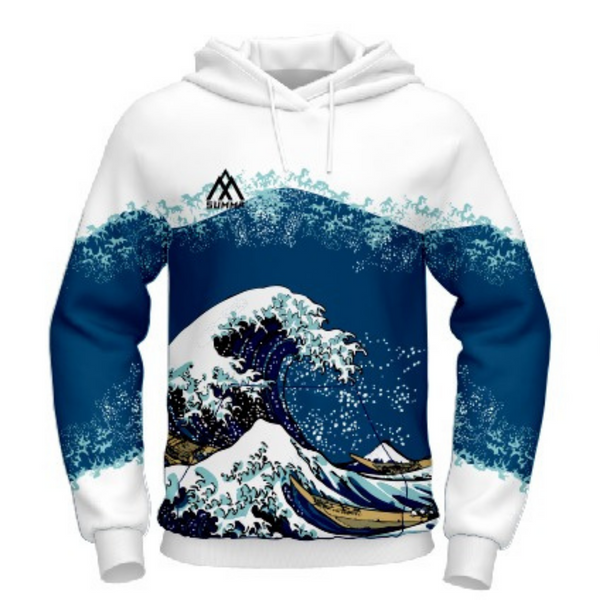 Summa Time Printed Hoodie White with Waves